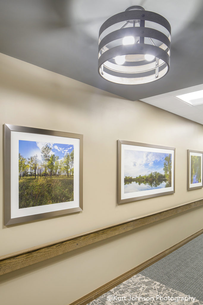 healthcare installation Brookstone Garden senior living framed art landscapes Kearney